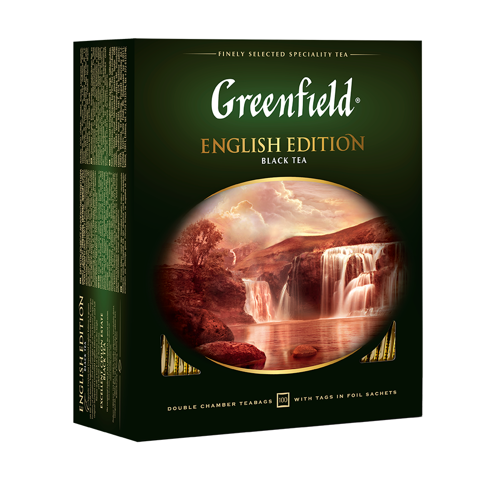 Чай Greenfield English Edition цейлонский черный (2г x 100шт), 200г купить  с доставкой на дом, цены в интернет-магазине