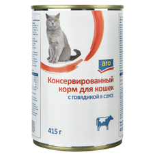 aro Корм влажный для кошек с говядиной, 415г