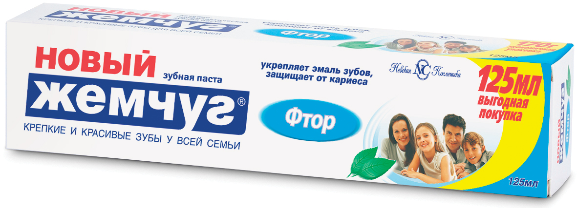Зубная паста Новый жемчуг Фтор, 125мл купить с доставкой на дом, цены в ...