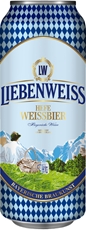 Пиво Liebenweiss пшеничное нефильтрованное, 0.5л