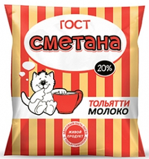 Сметана Тольяттимолоко ГОСТ 20%, 400г