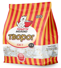 Творог Тольяттимолоко ГОСТ 9%, 400г
