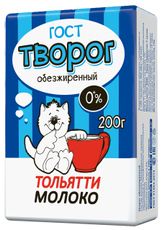 Творог Тольяттимолоко обезжиренный, 200г