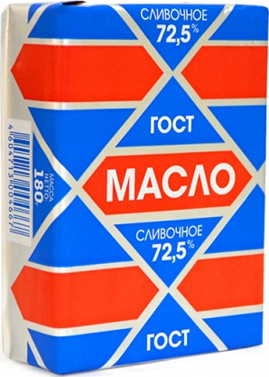 Масло сливочное Азбука сыра Крестьянское ГОСТ 72.5%, 180г купить с ...