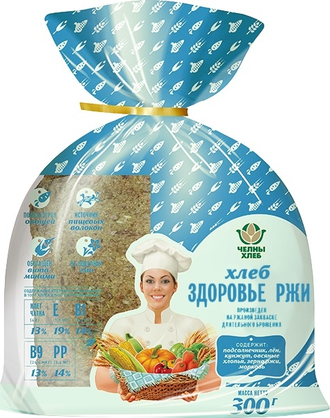 Хлеб Челны-хлеб Здоровье ржи заварной, 300г