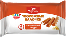 Палочки творожные глазированные Свитлогорье в карамельной глазури 23%, 180г