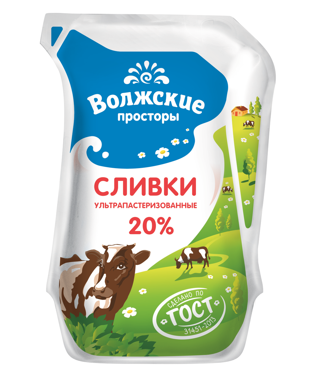 Сливки Волжские просторы ультрапастеризованные 20%, 200г купить с доставкой  на дом, цены в интернет-магазине