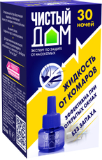 Жидкость Чистый Дом Защита от комаров 30 ночей, 46мл