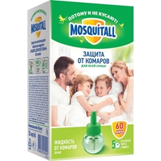 Средство от насекомых Mosquitall от комаров для всей семьи 60 ночей, 30мл
