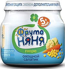 Пюре ФрутоНяня Цветная капуста, кукуруза и морковь с 5 месяцев, 80г