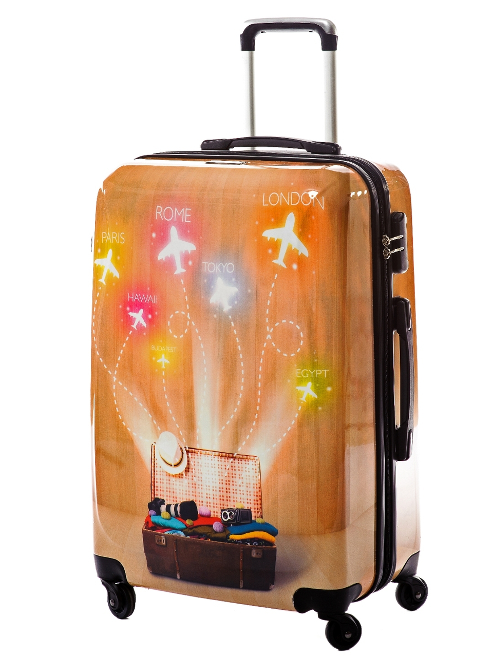 Чемодан SUNVOYAGE 28 770 х 490 х 300 мм пластик 4 колеса в ассортименте ...