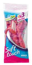 Бритва Arko Soft Touch женский одноразовый с алоэ вера и витамином Е тройное лезвие, 2шт