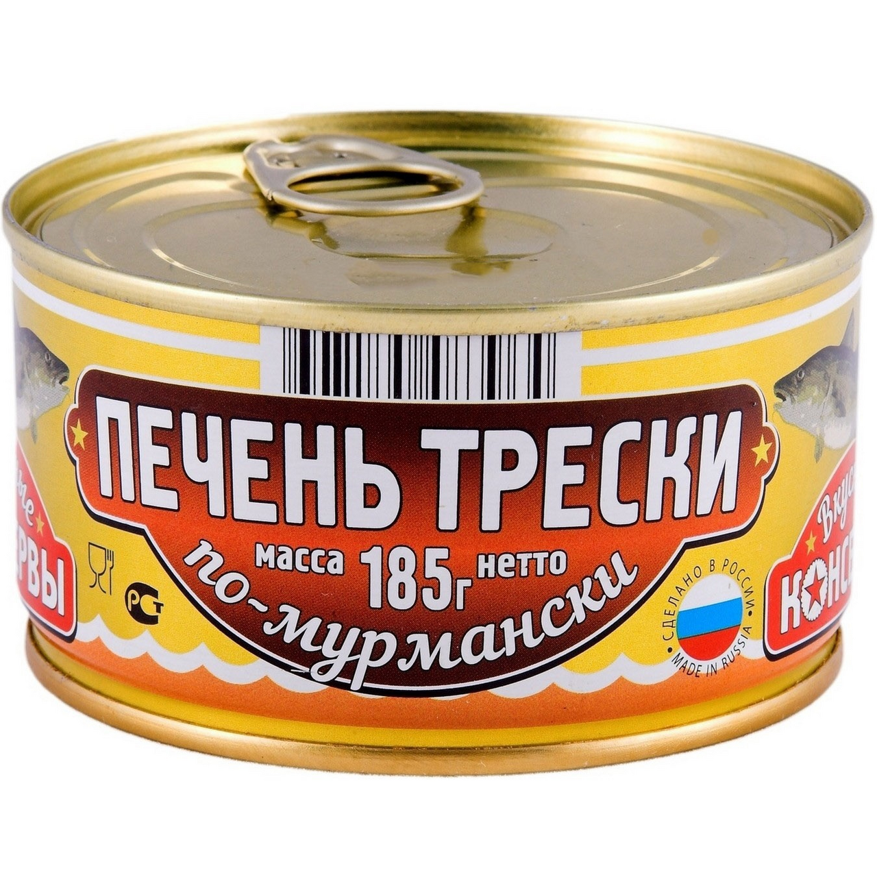 Паштет Вкусные консервы из печени трески По-мурмански, 185г купить с  доставкой на дом, цены в интернет-магазине