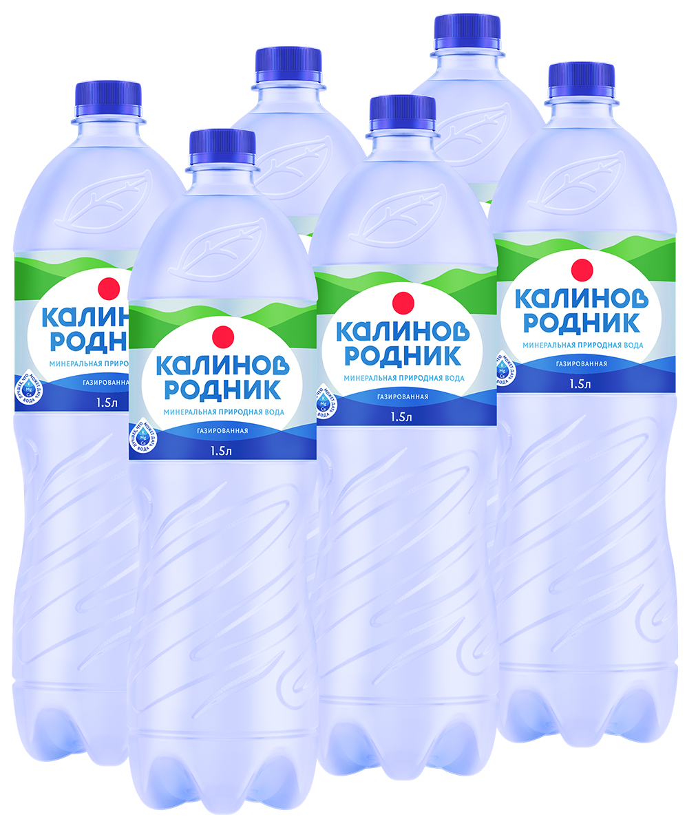 Изображение товара Вода Калинов Родник минеральная газированная, 1.5л x 6 шт