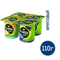 Йогуртный продукт Fruttis Ананас-дыня/Лесные ягоды 0.1%, 110г