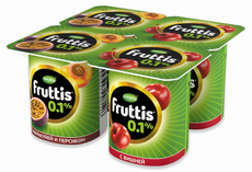 Йогуртный продукт Fruttis Маракуйя-персик/Вишня 0.1%, 110г