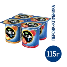 Йогуртный продукт Fruttis С клубникой/с персиком 5%, 115г