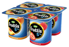Йогуртный продукт Fruttis С клубникой/с персиком 5%, 115г