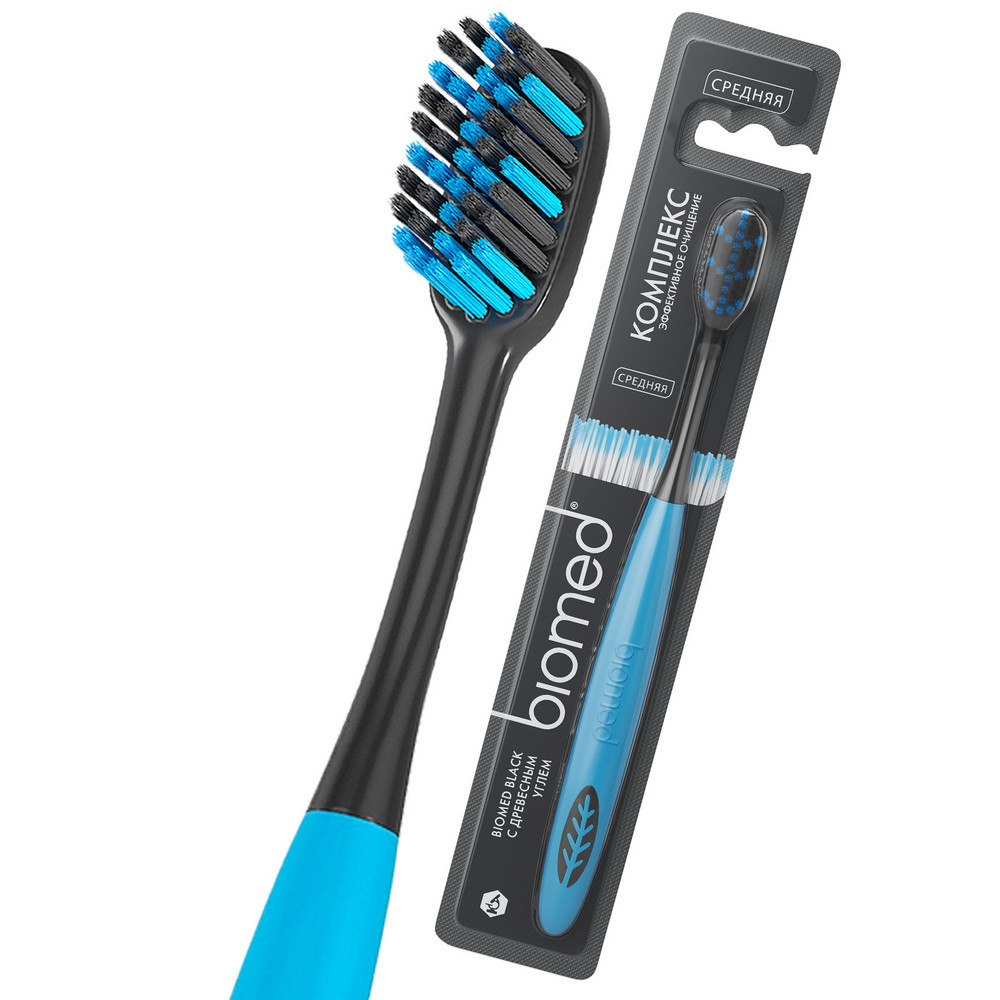 Изображение товара Зубная щетка Biomed Black средняя жесткость