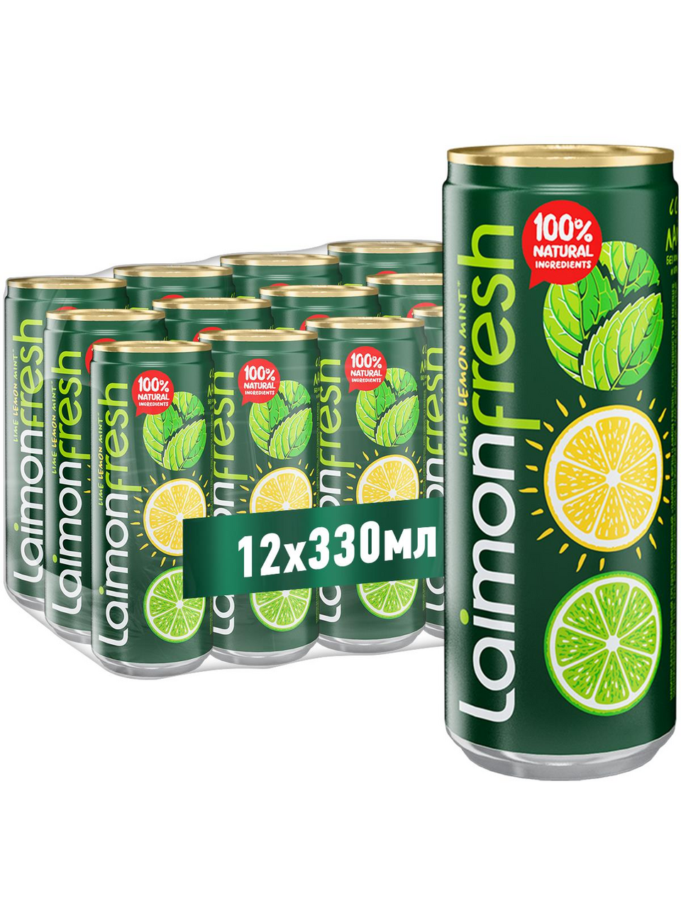 Напиток Laimon Fresh max среднегазированный, 330мл x 12 шт