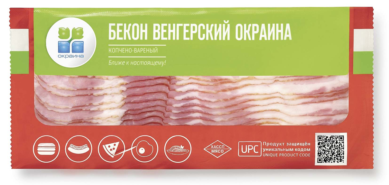Бекон Окраина копчено-вареный, 200г