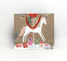 Пакет подарочный Лакарт Дизайн Лошадка и подарки, 20 х 24 х 10см