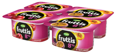 Йогуртный продукт Fruttis C вишней/с маракуйей и персиком 8%, 115г