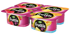 Йогуртный продукт Fruttis C малиной/c ананасом и дыней 8%, 115г