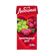 Напиток сокосодержащий Любимый Виноградный дуэт негазированный, 950мл