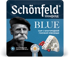 Сыр Schonfeld Блю с голубой плесенью 54%, 100г