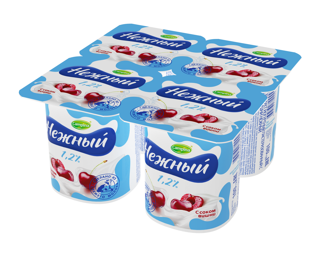 Йогурт НЕЖНЫЙ с соком вишни 1,2%, 100г