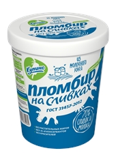 Мороженое Купино Пломбир на сливках ванильный 15%, 430г
