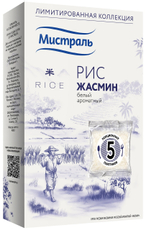 Крупа рис Мистраль Жасмин ароматный в пакетах для варки 5шт, 400г