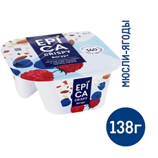 Йогурт Epica Crispy смесь из мюсли и сушеных ягод 6%, 138г