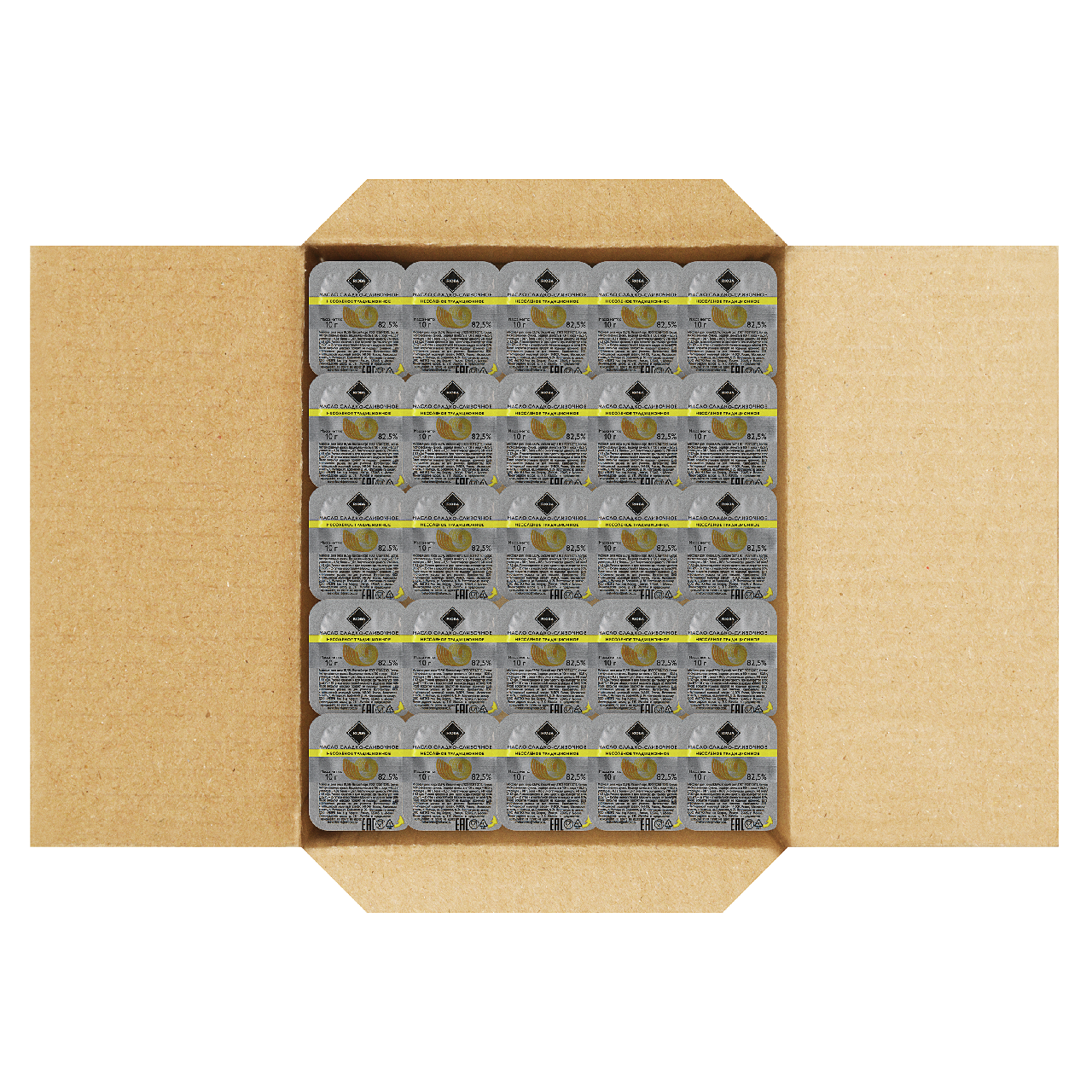 RIOBA Масло сливочное Традиционное 82.5% (10г х 125шт), 1.25кг