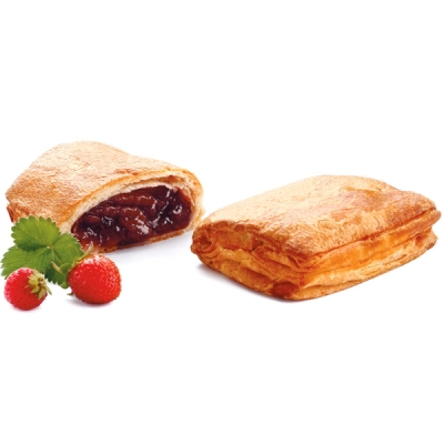 Булочка Русский хлеб слоеная с клубникой, 80г