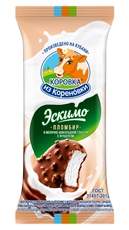 Мороженое Коровка из Кореновки Эскимо Пломбир в шоколадной глазури с фундуком, 70г