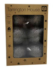 Tarrington House Набор шаров серый с блестками 6см, 6шт