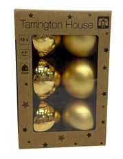 Tarrington House Набор елочных шаров золотой 5см, 12шт