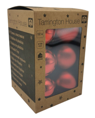 Tarrington House Набор елочных шаров красный 5см, 12шт