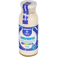 Молоко питьевое Модест стерилизованное обогащенное витаминами и йодом 3.2%, 200г