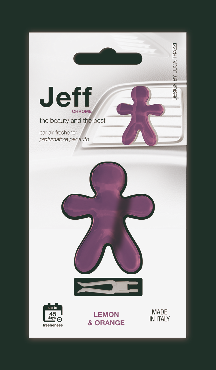 Ароматизатор для автомобиля Vigar Jeff Лимон и апельсин зеленый хром