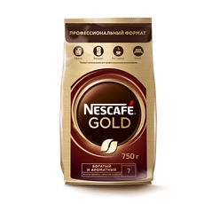 Кофе Nescafe Gold растворимый сублимированный с добавлением натурального жареного молотого кофе, 750г
