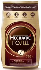 Кофе Нескафе Голд растворимый сублимированный с добавлением натурального жареного молотого кофе, 750г
