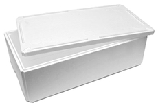 Термокороб с крышкой белый 25л, 60 х 40 х 16см