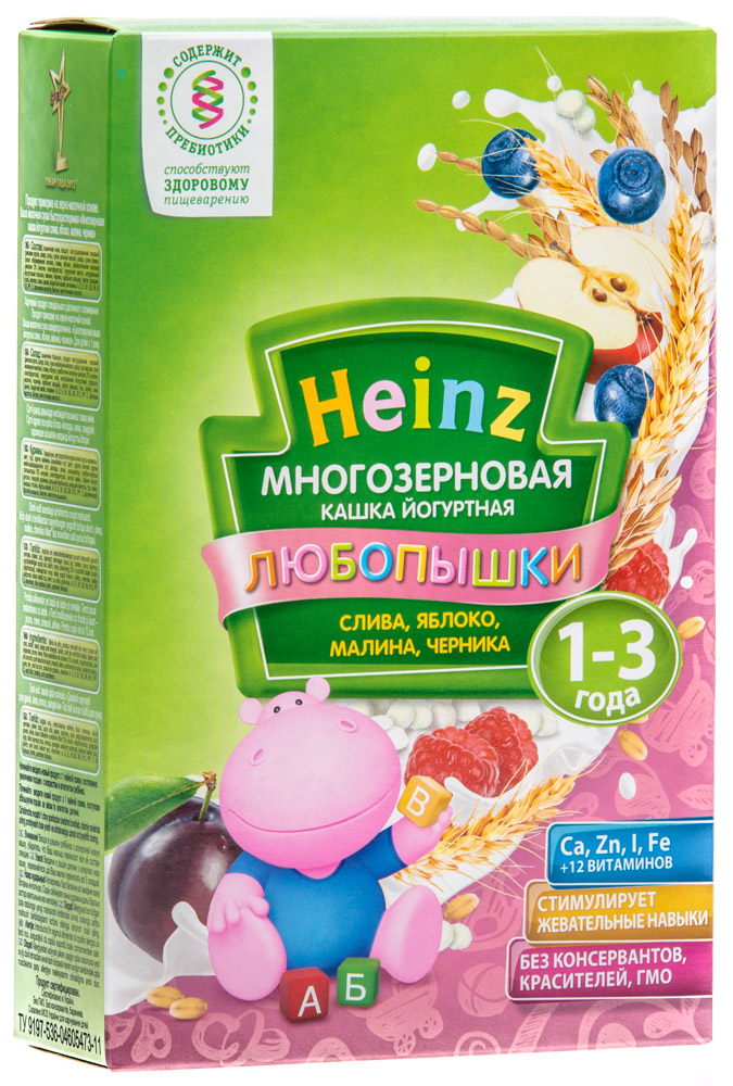 Многозерновая каша heinz любопышки с бананом и клубникой