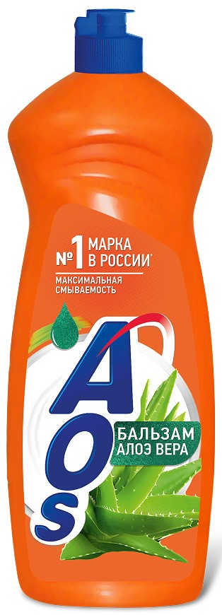 Изображение товара Средство для мытья посуды AOS с алоэ Вера, 900мл