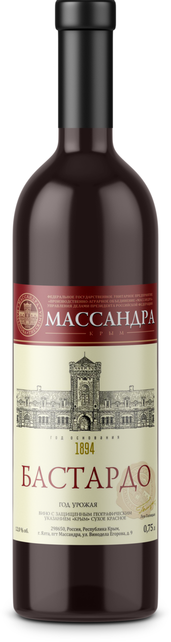 Изображение товара Вино Массандра Бастардо красное сухое, 0.75л
