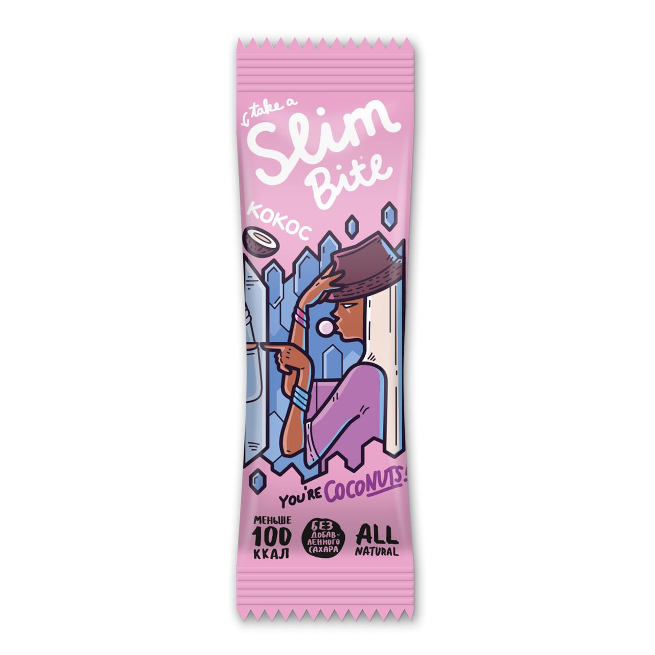 Батончик BITE Slim Unicorn Фруктово-ягодный, Кокос, 30гр