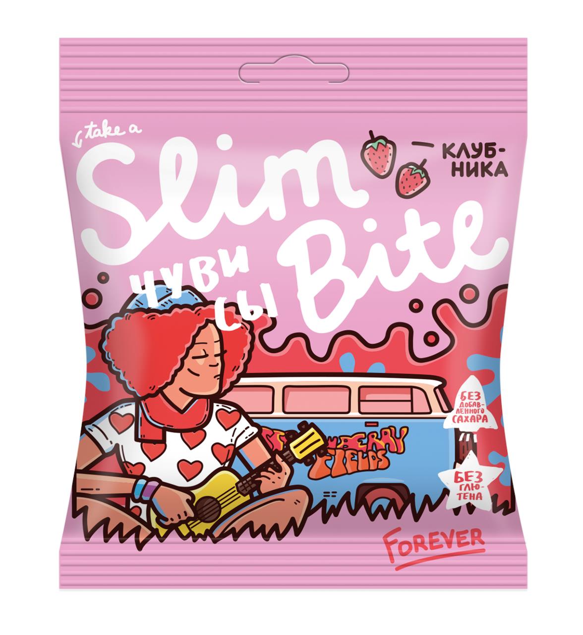 Мармелад фруктово-ягодный TAKE A SLIM BITE Чувисы клубника, 20г